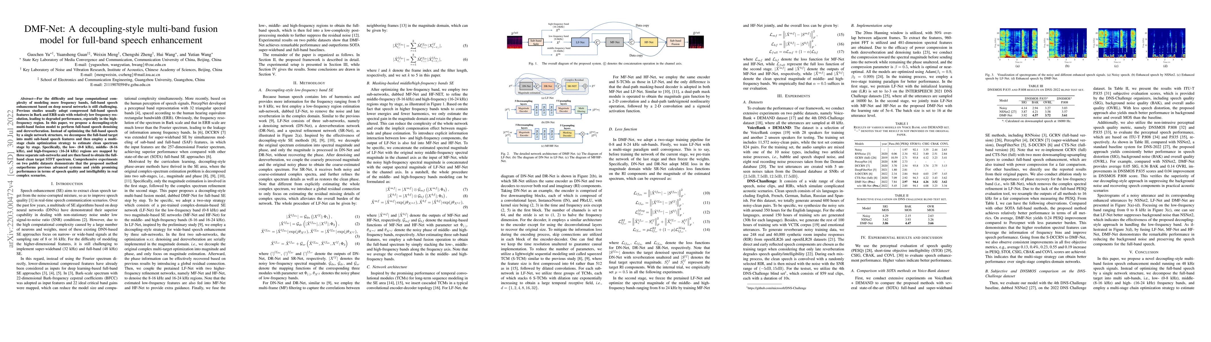 Thumbnail for DMF-Net: A decoupling-style multi-band fusion model for full-band speech
  enhancement
