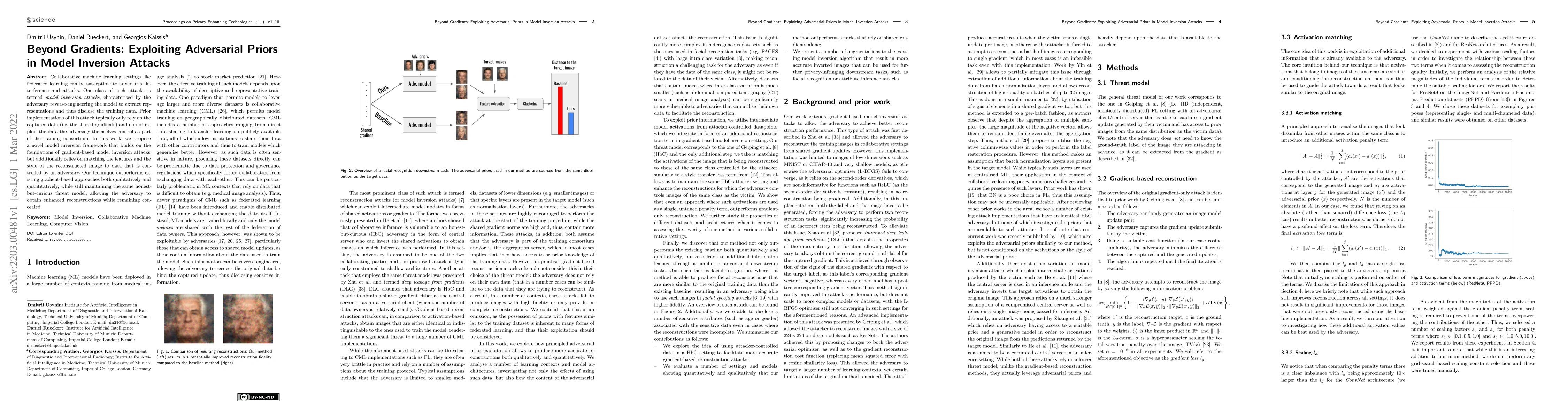 Thumbnail for Beyond Gradients: Exploiting Adversarial Priors in Model Inversion
  Attacks