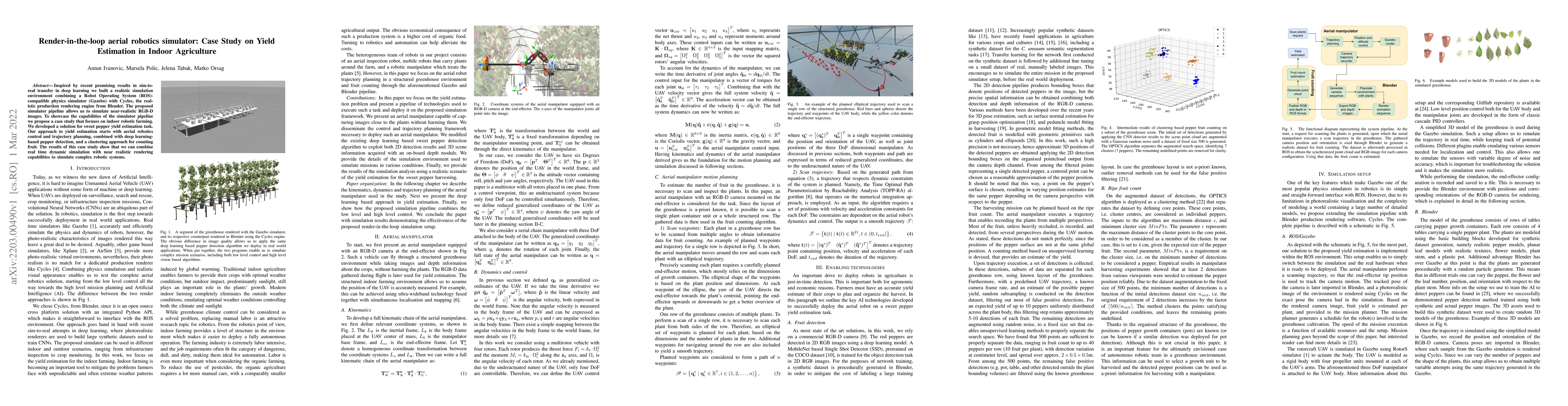 Thumbnail for Render-in-the-loop aerial robotics simulator: Case Study on Yield
  Estimation in Indoor Agriculture