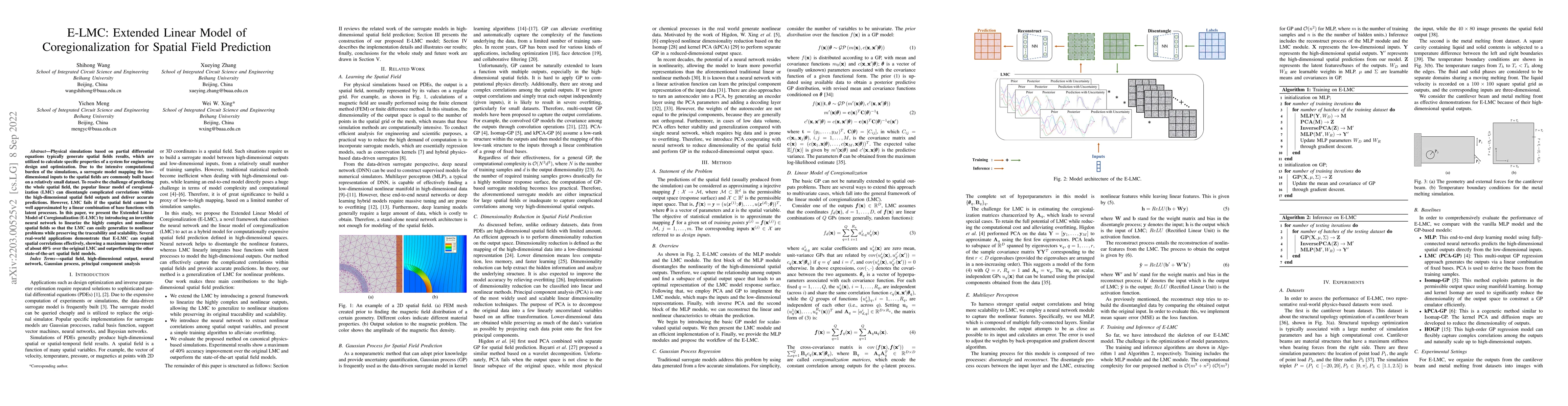 Thumbnail for E-LMC: Extended Linear Model of Coregionalization for Spatial Field
  Prediction