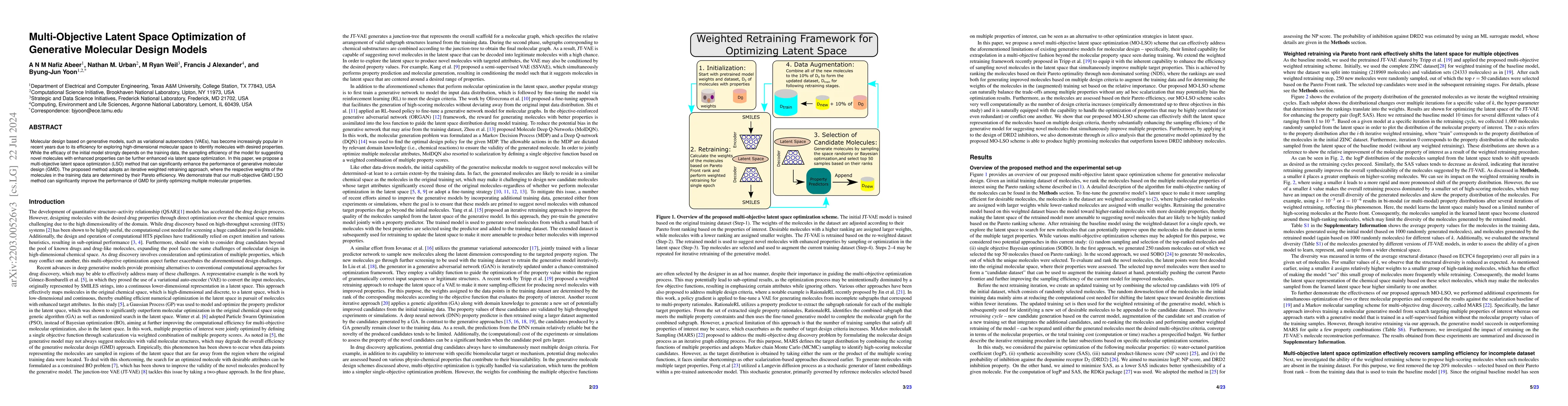Thumbnail for Multi-Objective Latent Space Optimization of Generative Molecular Design
  Models