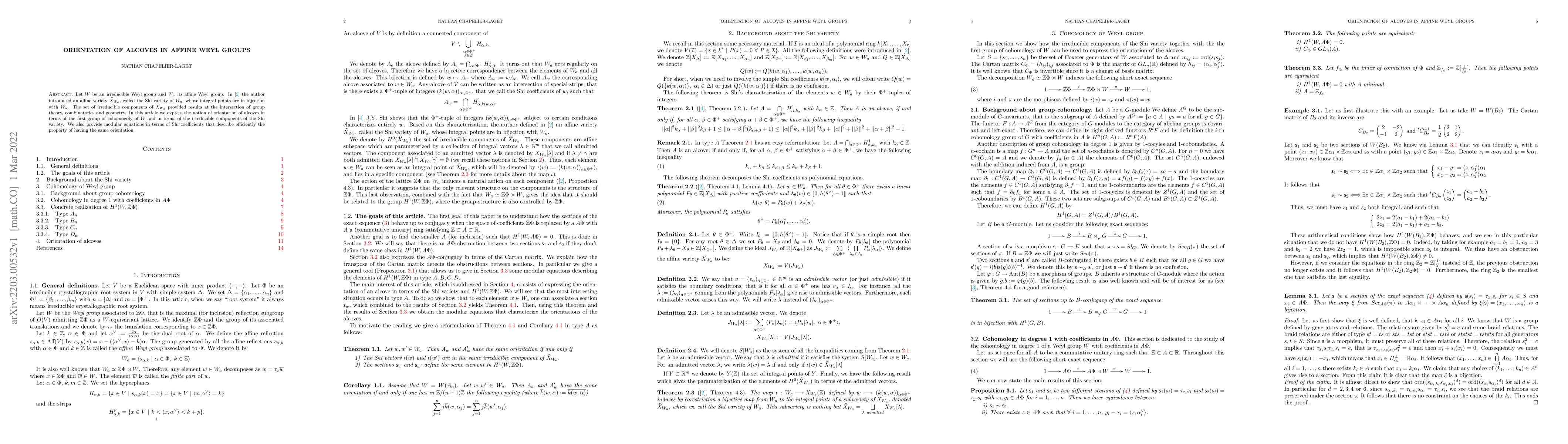 Thumbnail for Orientation of alcoves in affine Weyl groups