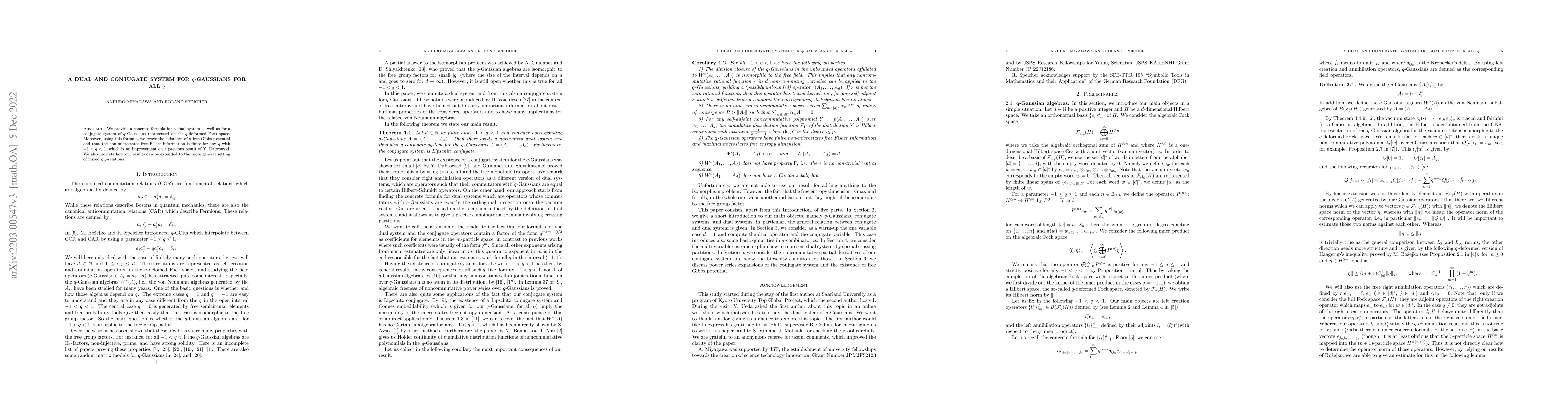 Thumbnail for A dual and conjugate system for $q$-Gaussians for all $q$