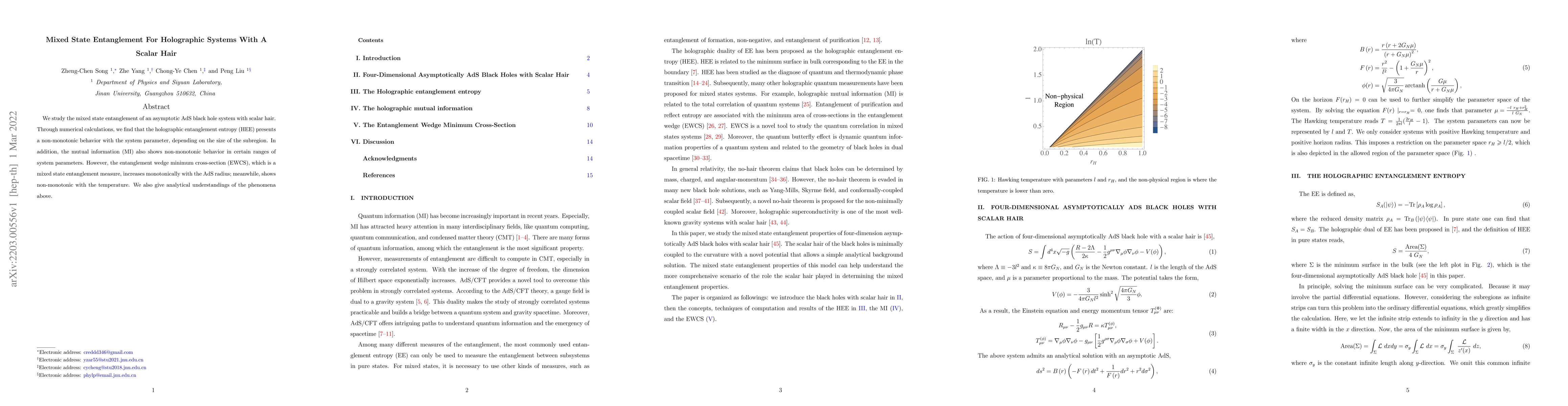 Thumbnail for Mixed State Entanglement For Holographic Systems With A Scalar Hair