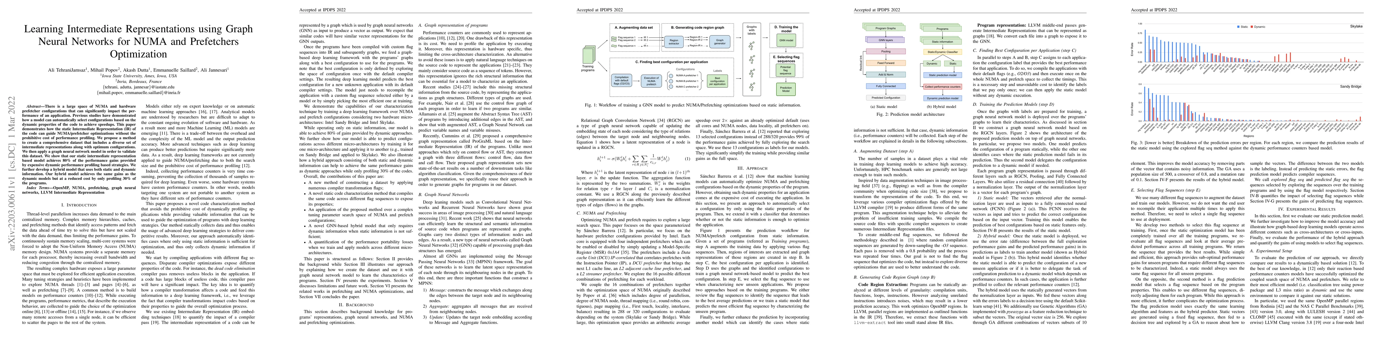 Thumbnail for Learning Intermediate Representations using Graph Neural Networks for
  NUMA and Prefetchers Optimization