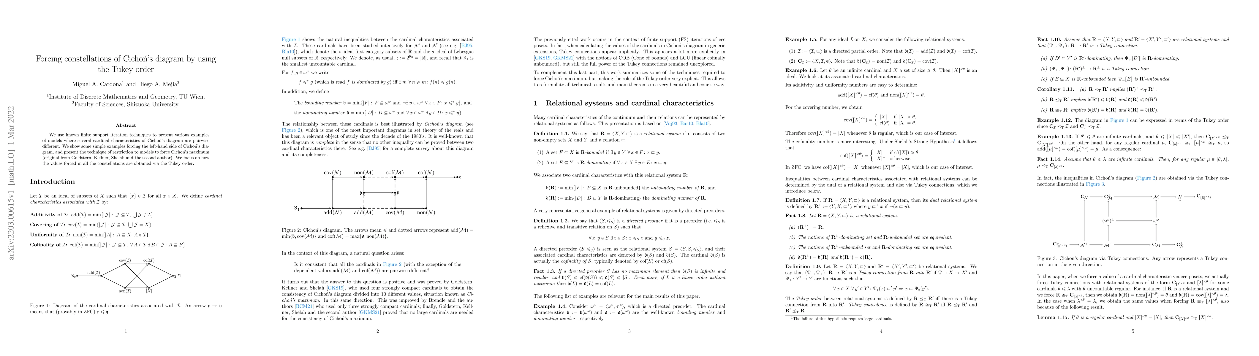 Thumbnail for Forcing constellations of Cicho\'n's diagram by using the Tukey order