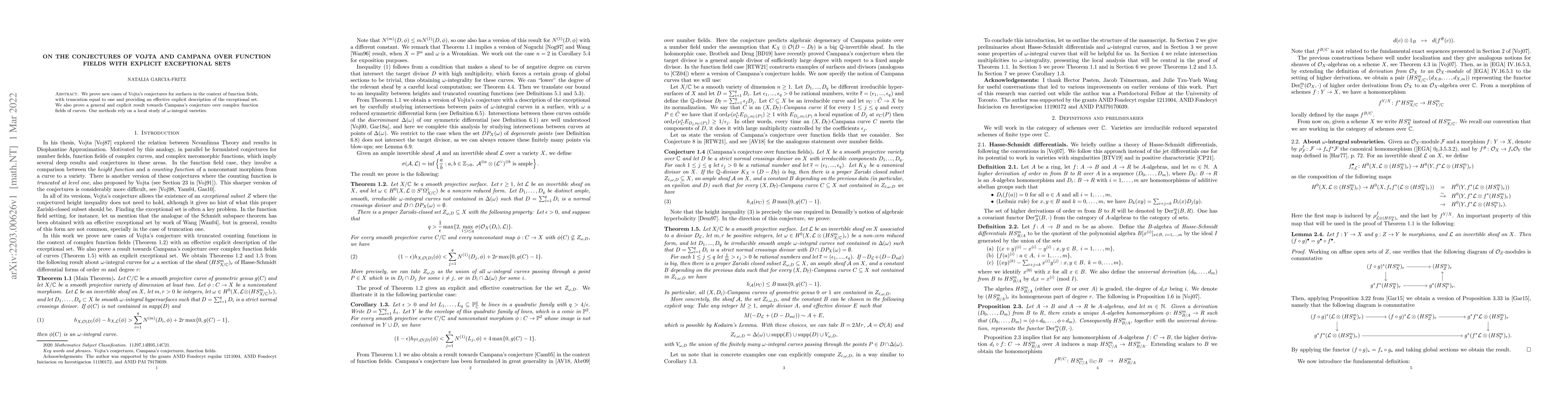 Thumbnail for On the conjectures of Vojta and Campana over function fields with
  explicit exceptional sets