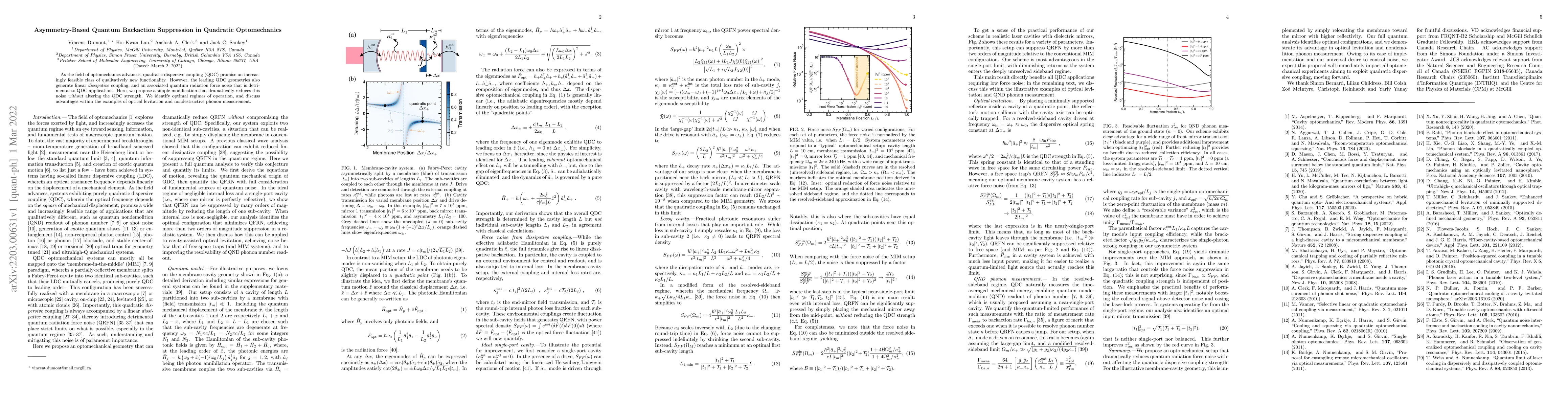 Thumbnail for Asymmetry-Based Quantum Backaction Suppression in Quadratic
  Optomechanics