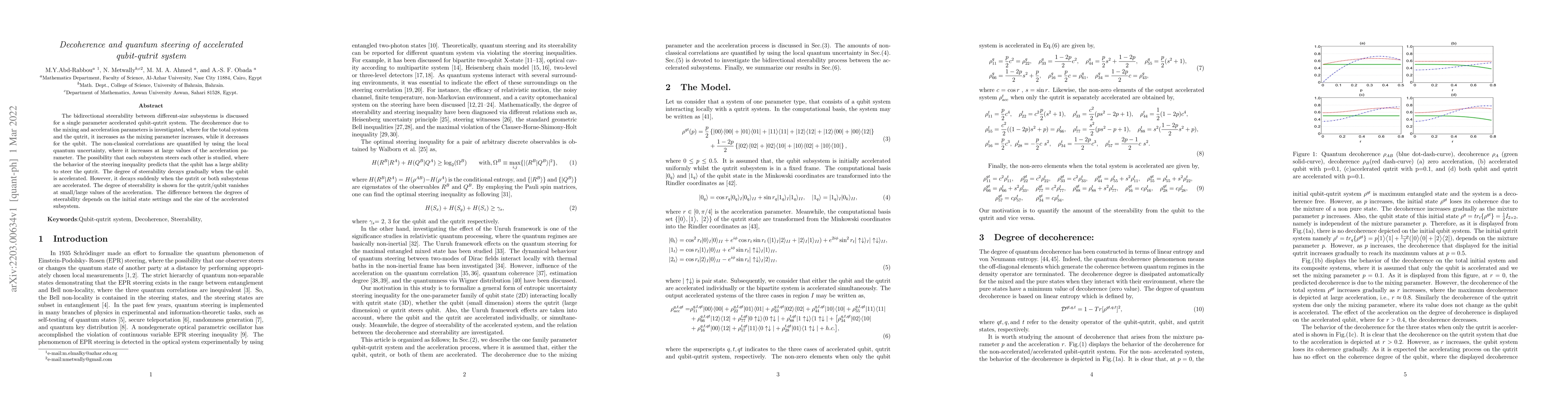 Thumbnail for Decoherence and quantum steering of accelerated qubit-qutrit system
