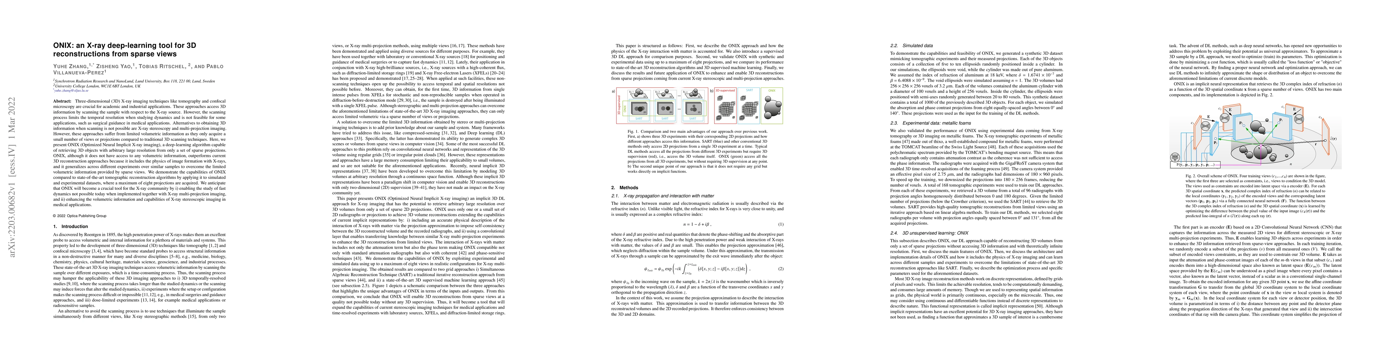 Thumbnail for ONIX: an X-ray deep-learning tool for 3D reconstructions from sparse
  views