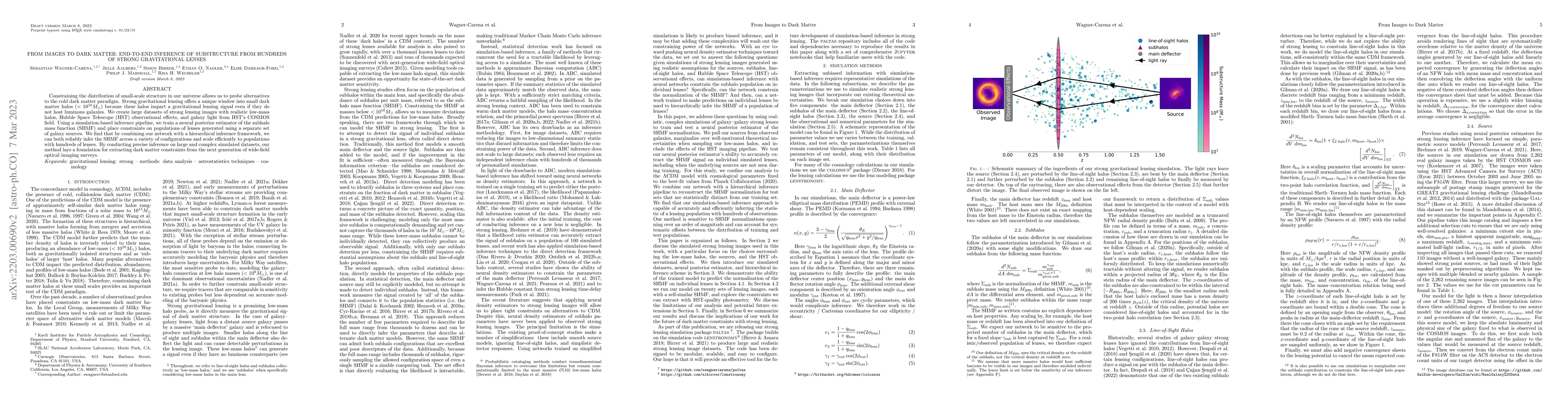 Thumbnail for From Images to Dark Matter: End-To-End Inference of Substructure From
  Hundreds of Strong Gravitational Lenses