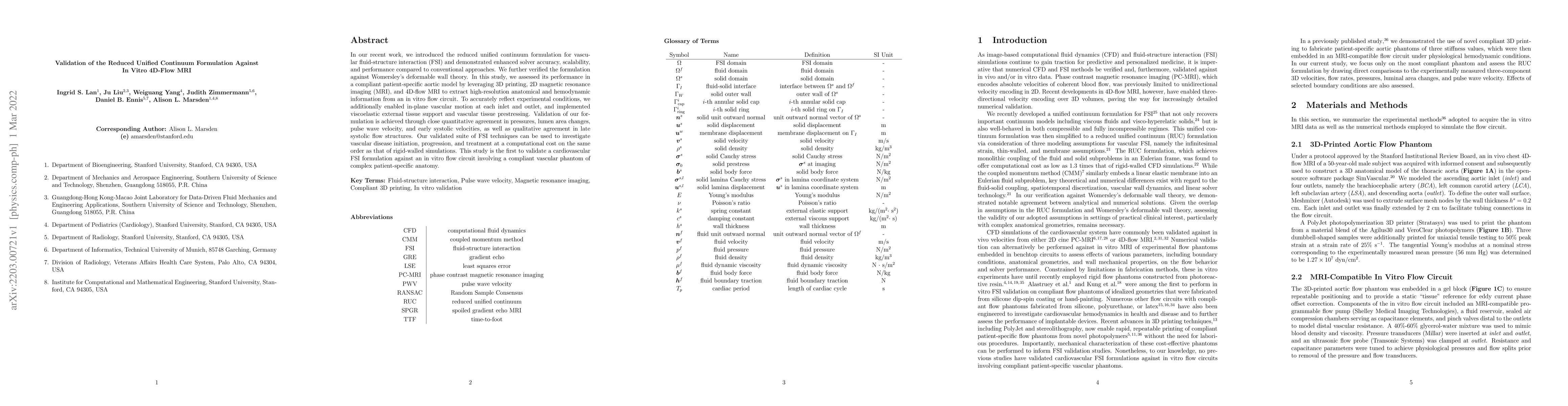 Thumbnail for Validation of the Reduced Unified Continuum Formulation Against In Vitro
  4D-Flow MRI