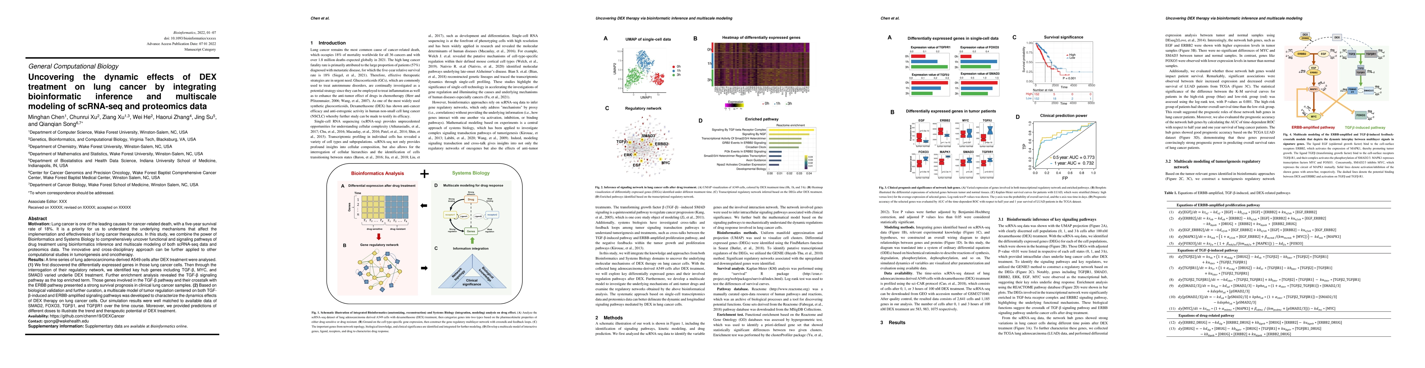 Thumbnail for Uncovering the dynamic effects of DEX treatment on lung cancer by
  integrating bioinformatic inference and multiscale modeling of scRNA-seq and
  proteomics data