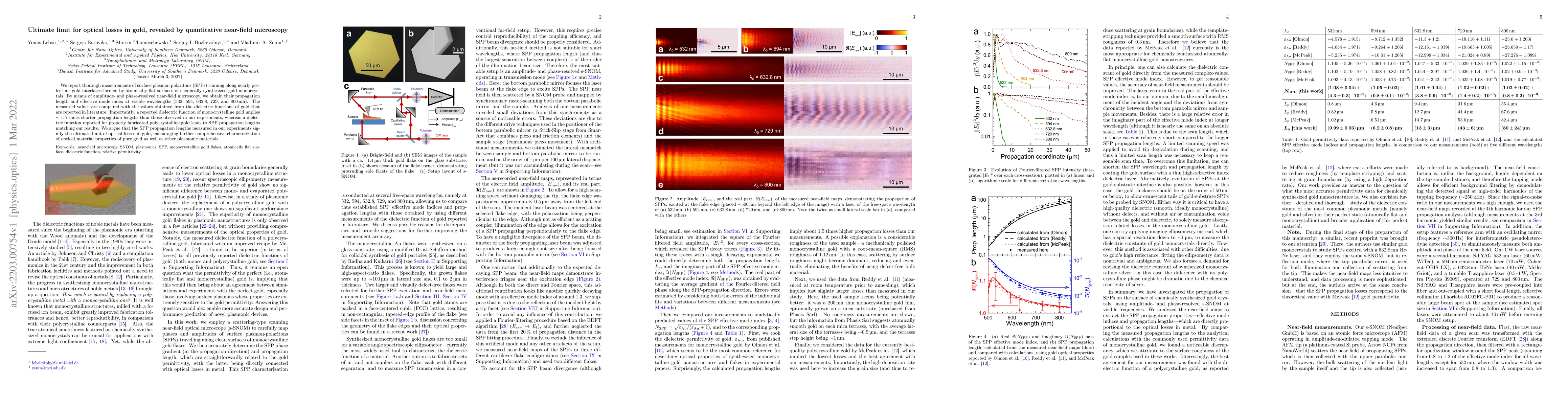 Thumbnail for Ultimate limit for optical losses in gold, revealed by quantitative
  near-field microscopy