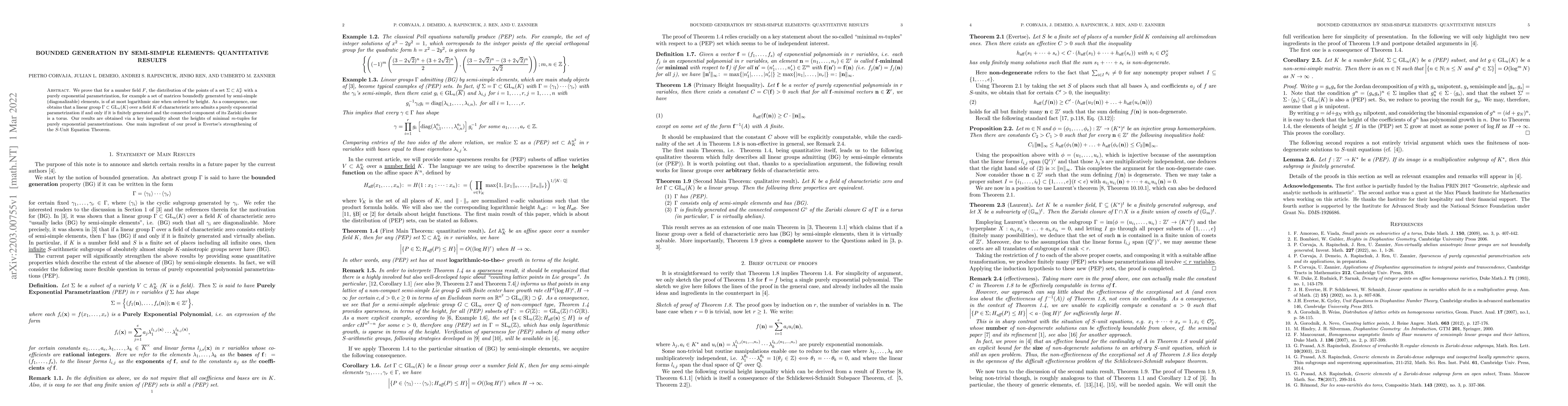 Thumbnail for Bounded Generation by semi-simple elements: quantitative results