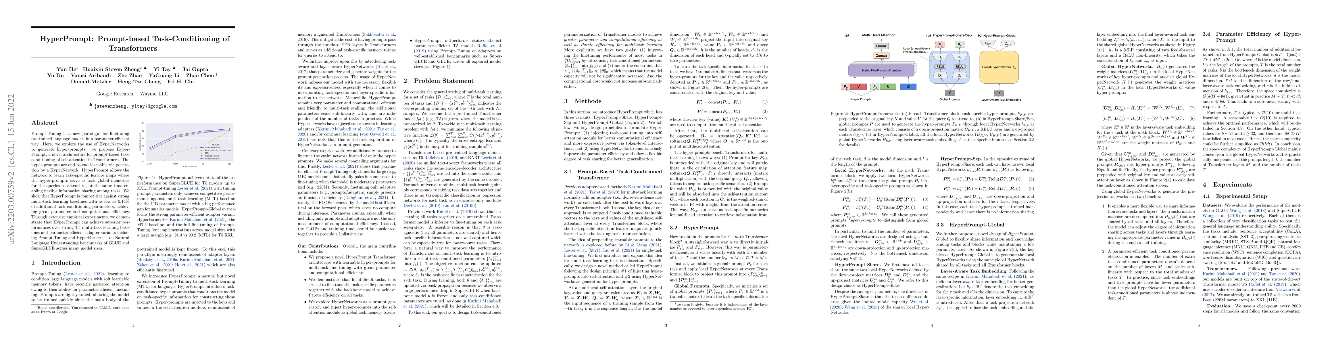 Thumbnail for HyperPrompt: Prompt-based Task-Conditioning of Transformers