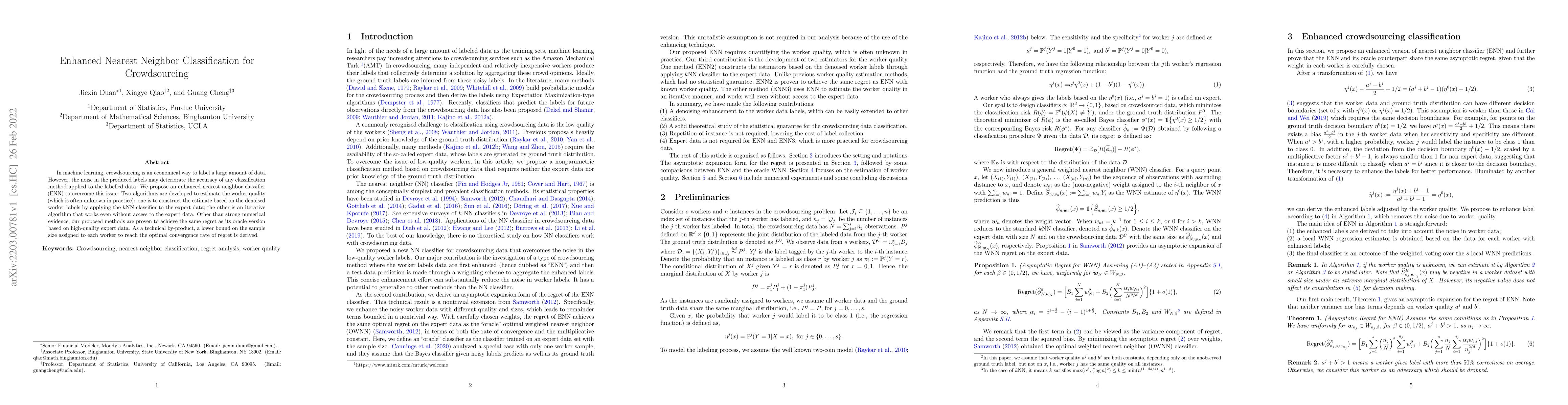 Thumbnail for Enhanced Nearest Neighbor Classification for Crowdsourcing