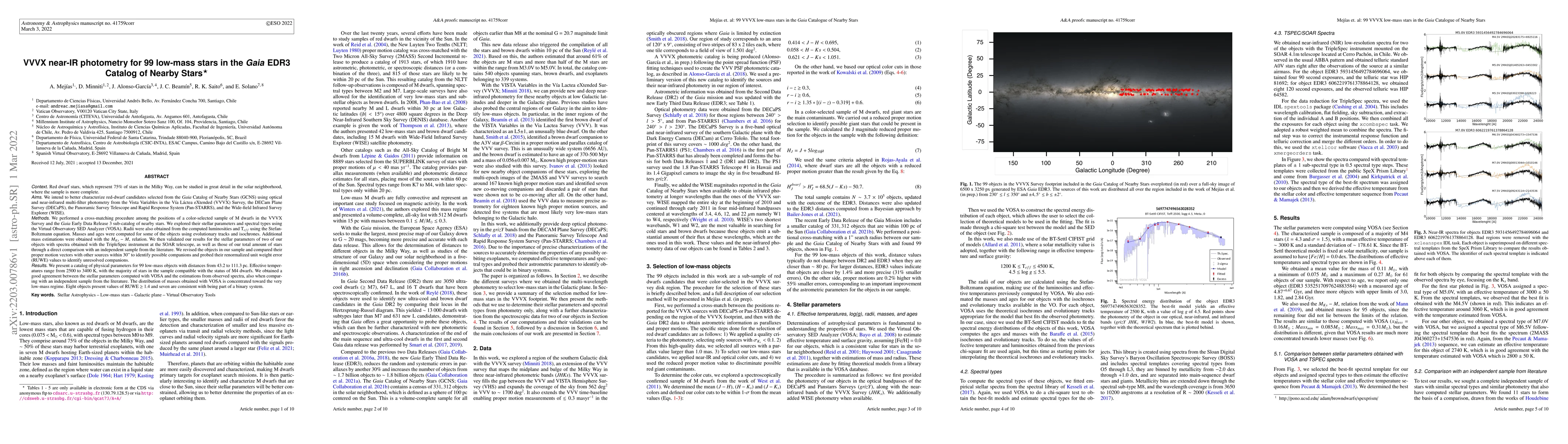Thumbnail for VVVX near-IR photometry for 99 low-mass stars in the Gaia EDR3 Catalog
  of Nearby Stars