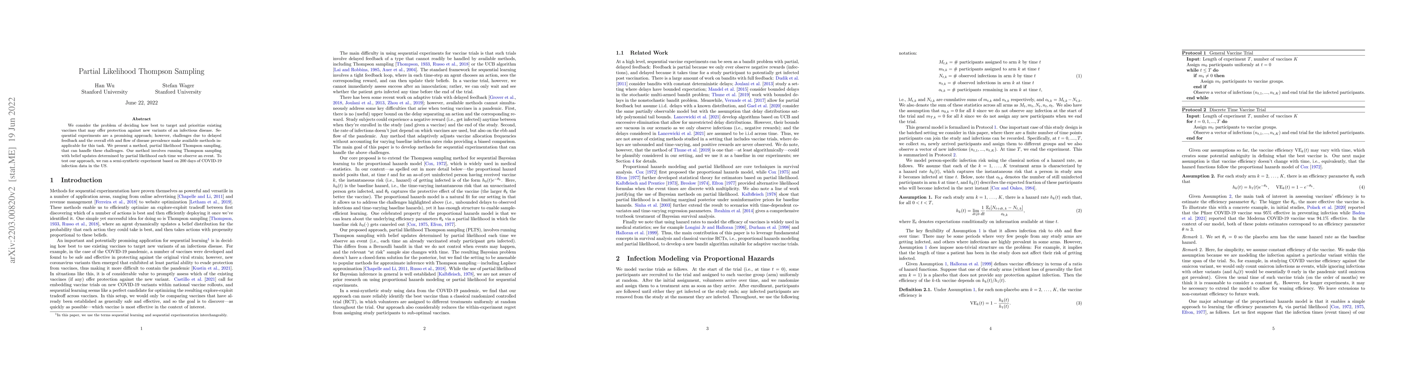 Thumbnail for Partial Likelihood Thompson Sampling