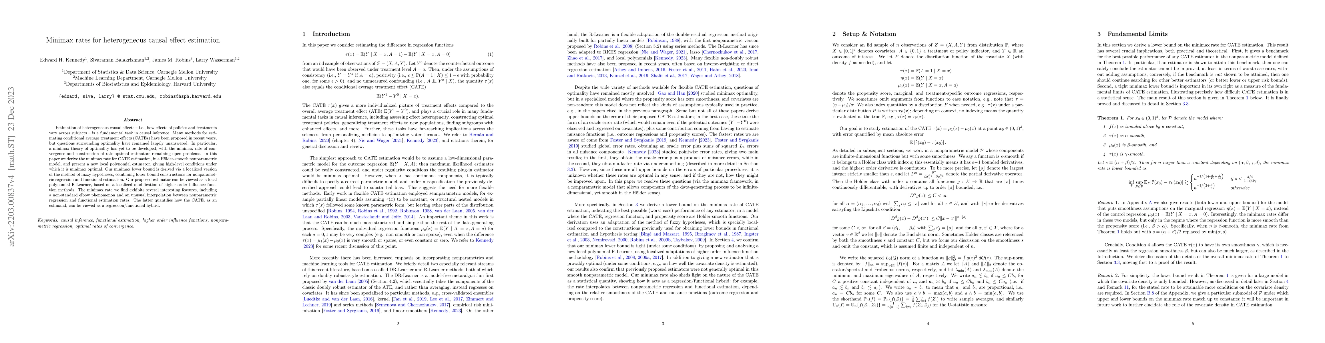 Thumbnail for Minimax rates for heterogeneous causal effect estimation