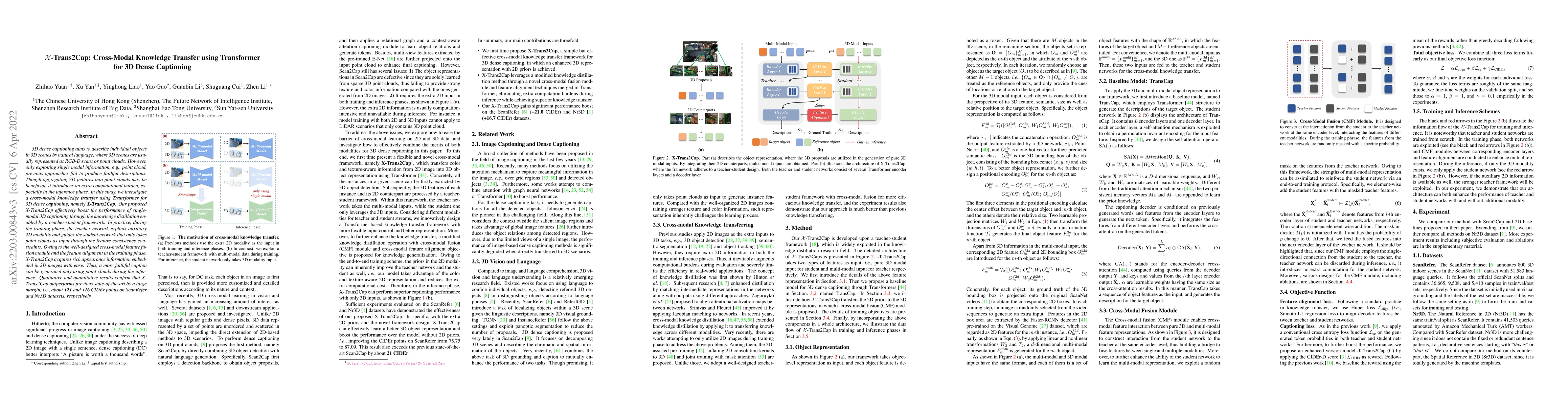 Thumbnail for X-Trans2Cap: Cross-Modal Knowledge Transfer using Transformer for 3D
  Dense Captioning