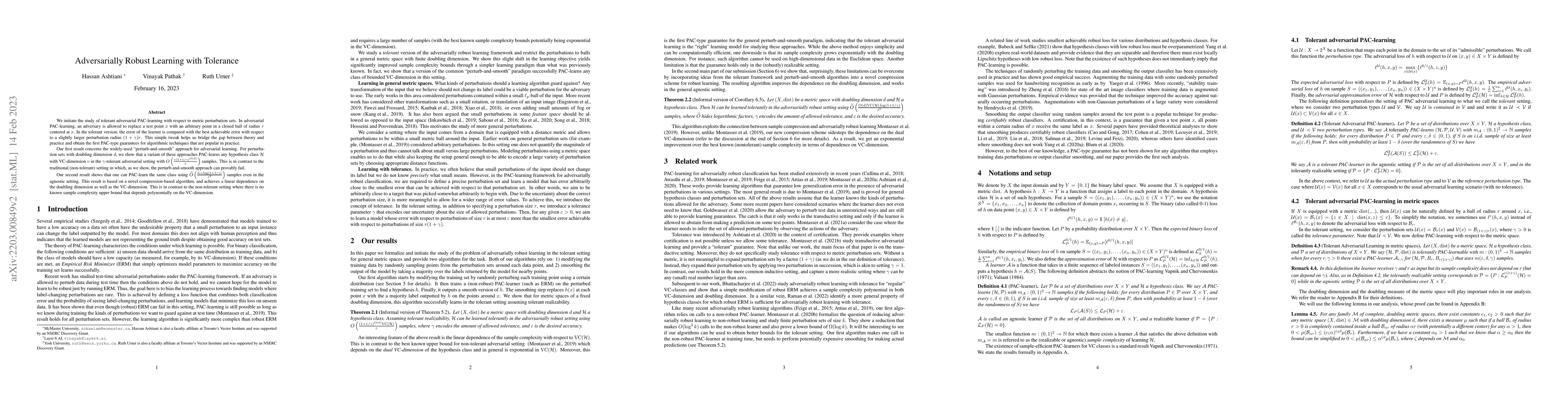 Thumbnail for Adversarially Robust Learning with Tolerance