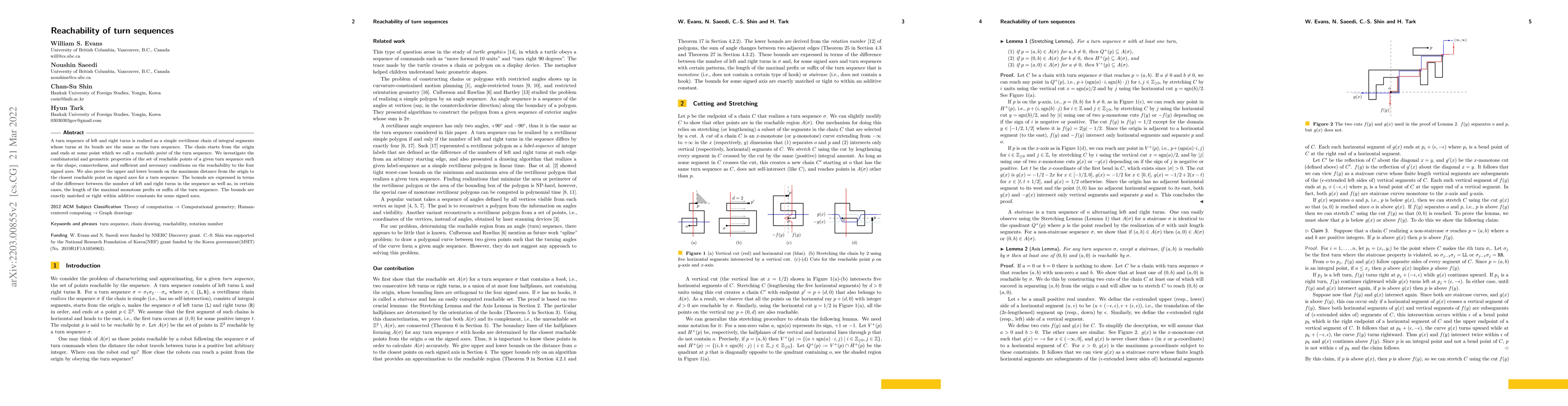 Thumbnail for Reachability of turn sequences