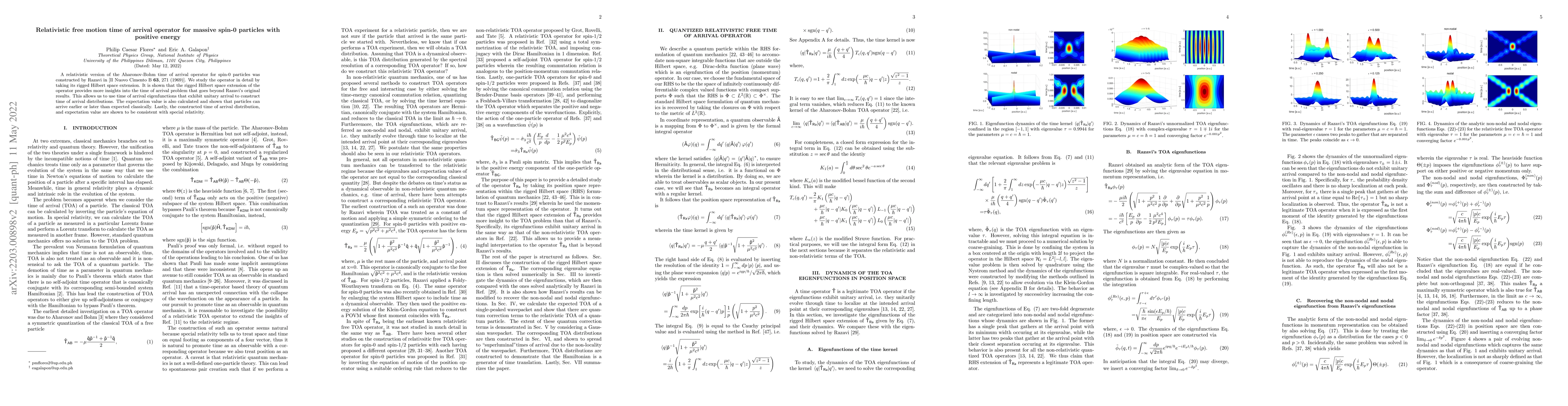 Thumbnail for Relativistic free motion time of arrival operator for massive spin-0
  particles with positive energy