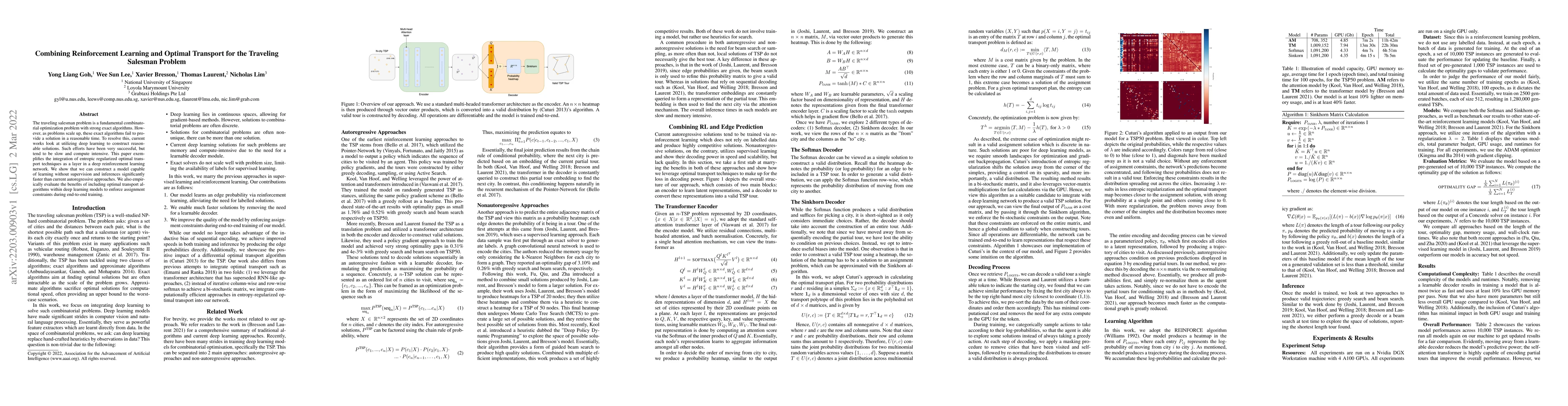 Thumbnail for Combining Reinforcement Learning and Optimal Transport for the Traveling
  Salesman Problem