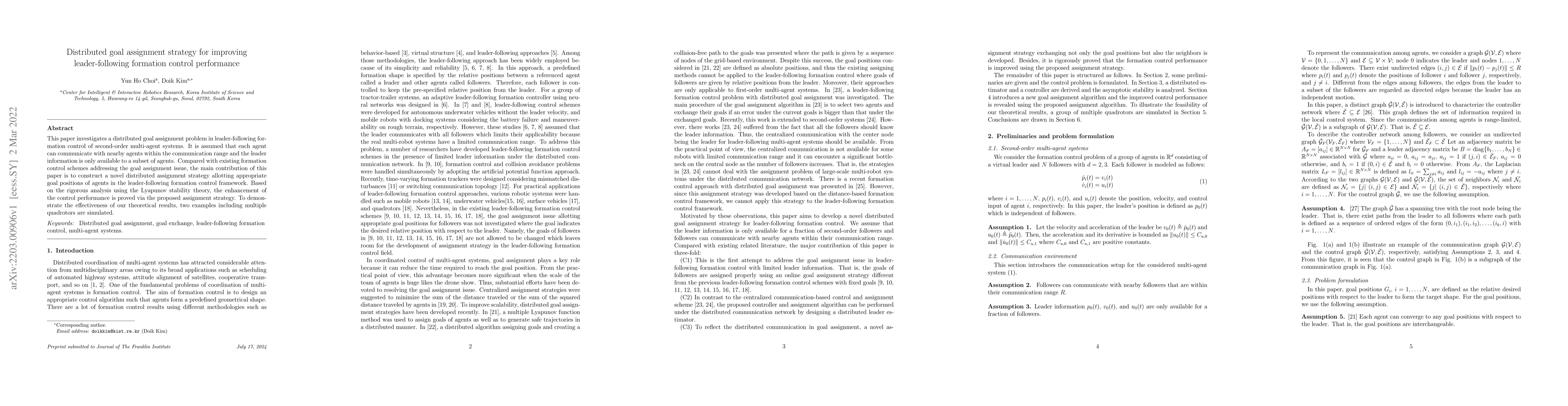 Thumbnail for Distributed goal assignment strategy for improving leader-following
  formation control performance