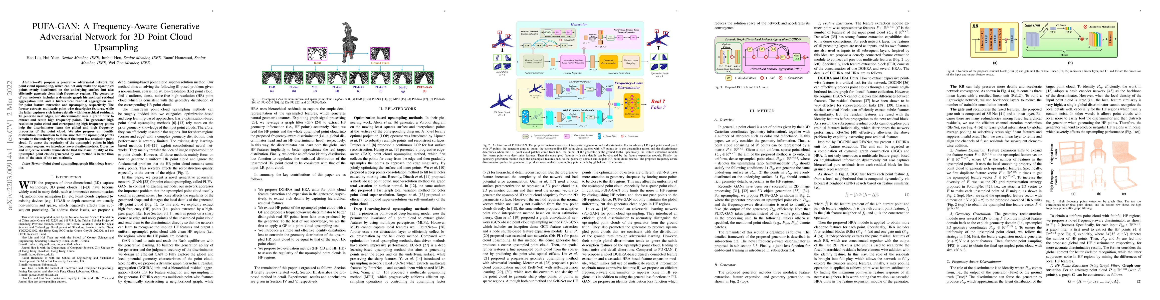Thumbnail for PUFA-GAN: A Frequency-Aware Generative Adversarial Network for 3D Point
  Cloud Upsampling
