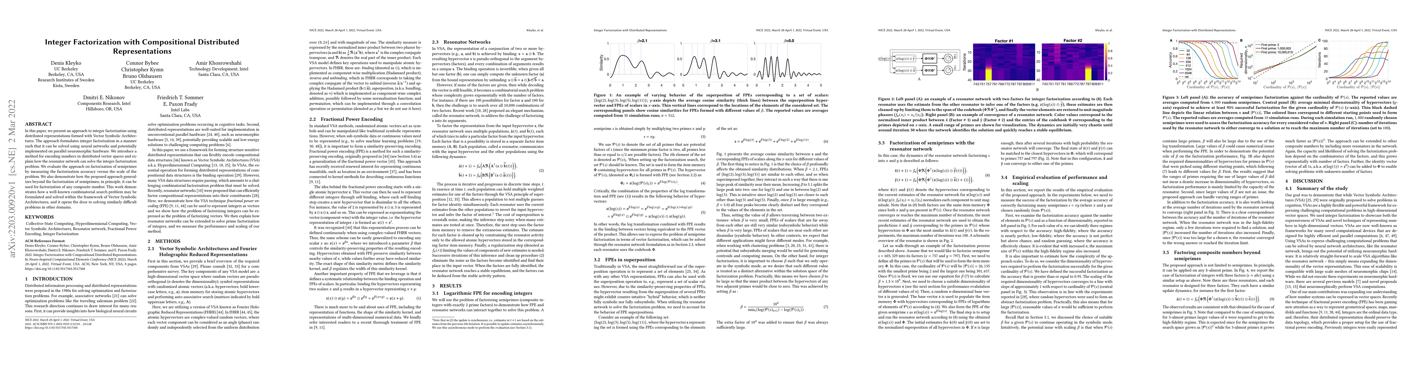 Thumbnail for Integer Factorization with Compositional Distributed Representations