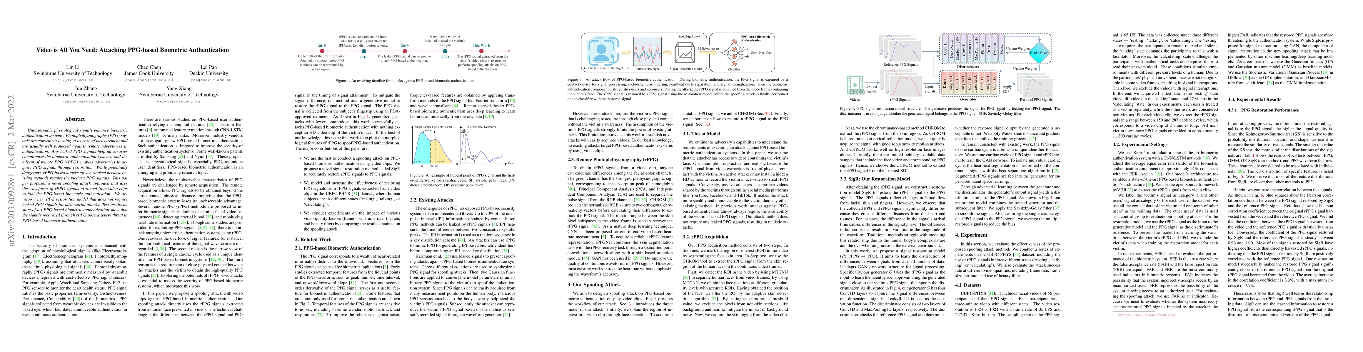 Thumbnail for Video is All You Need: Attacking PPG-based Biometric Authentication