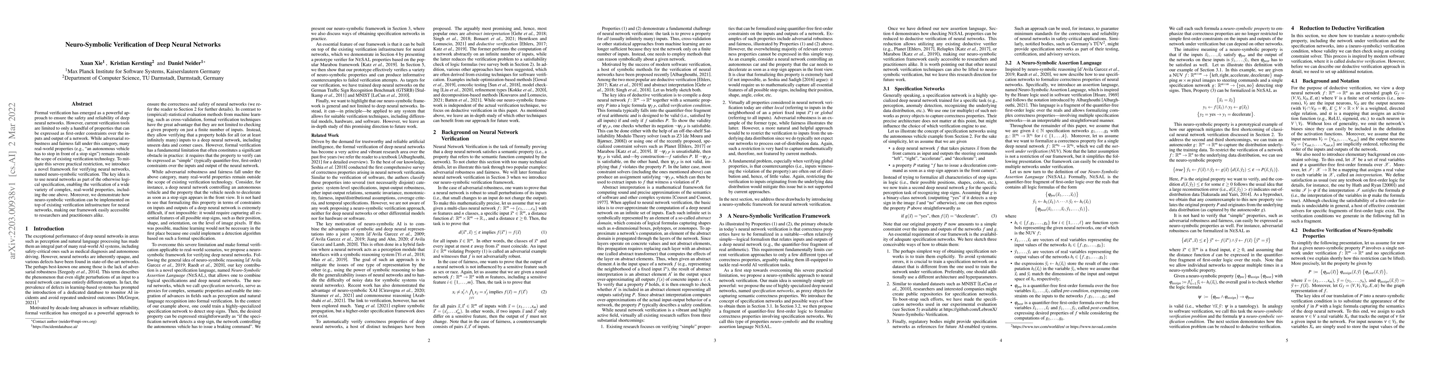 Thumbnail for Neuro-Symbolic Verification of Deep Neural Networks