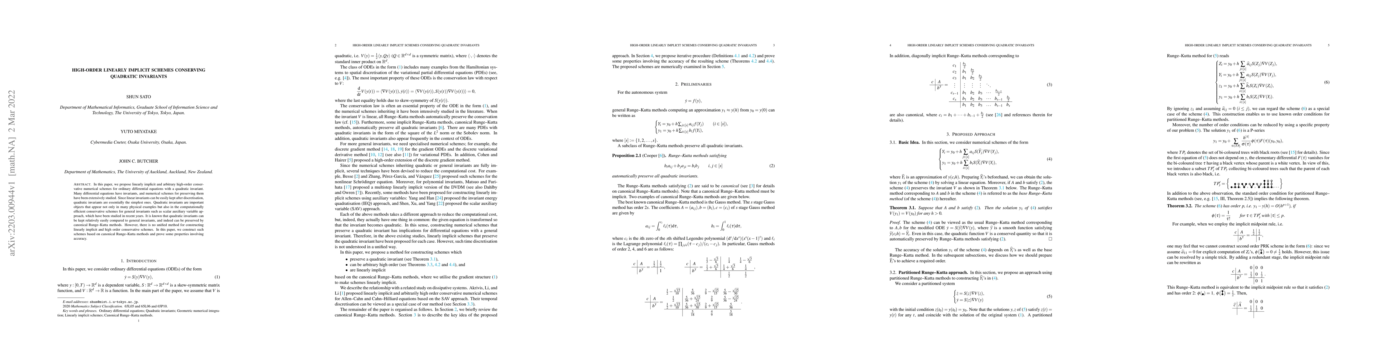 Thumbnail for High-order linearly implicit schemes conserving quadratic invariants