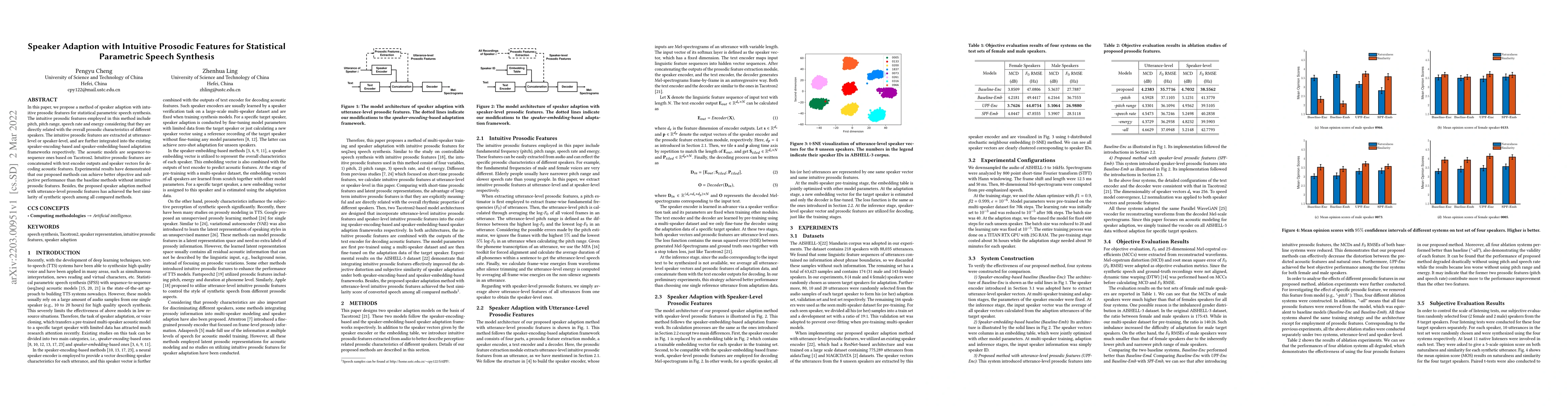 Thumbnail for Speaker Adaption with Intuitive Prosodic Features for Statistical
  Parametric Speech Synthesis