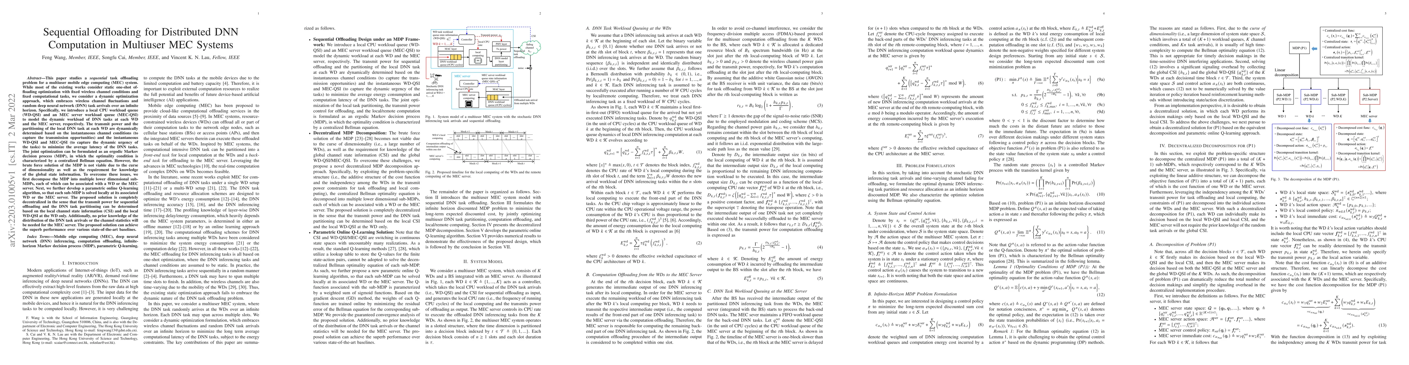 Thumbnail for Sequential Offloading for Distributed DNN Computation in Multiuser MEC
  Systems