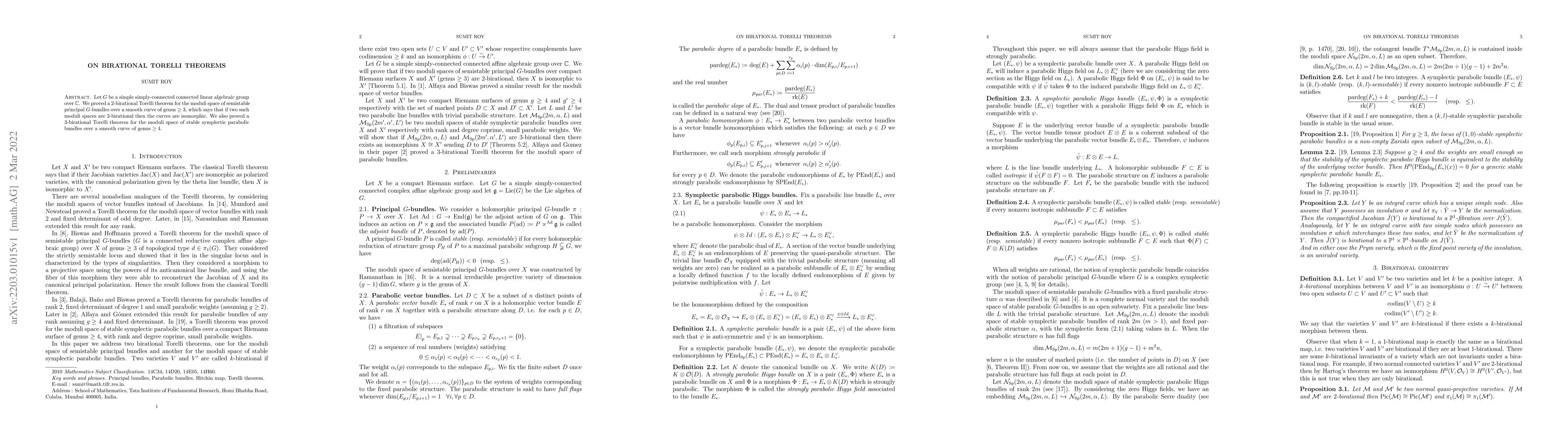 Thumbnail for On birational Torelli theorems