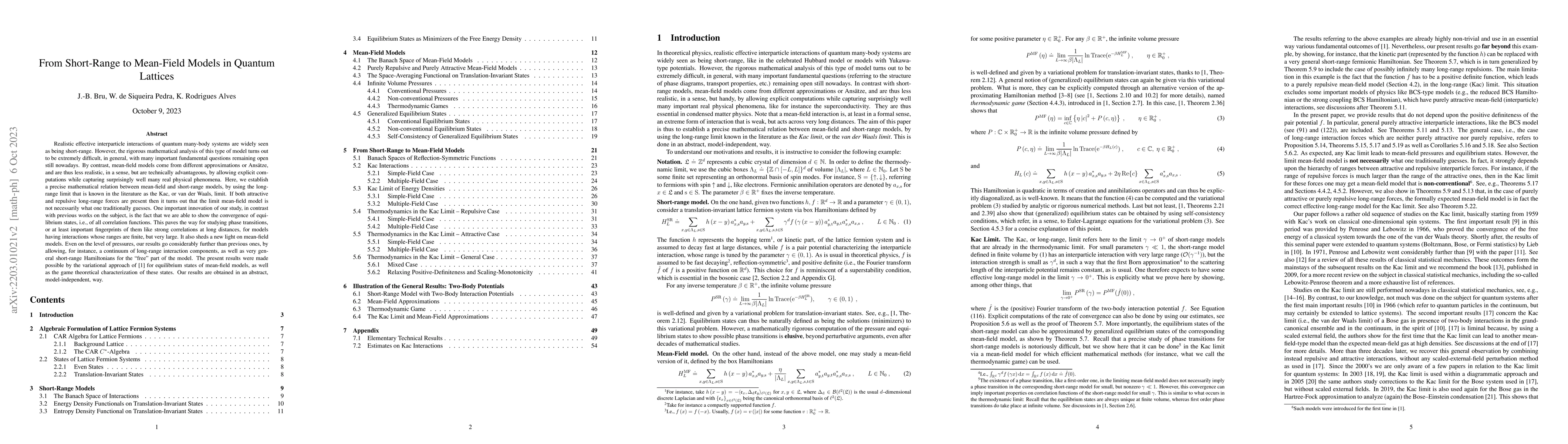 Thumbnail for From Short-Range to Mean-Field Models in Quantum Lattices