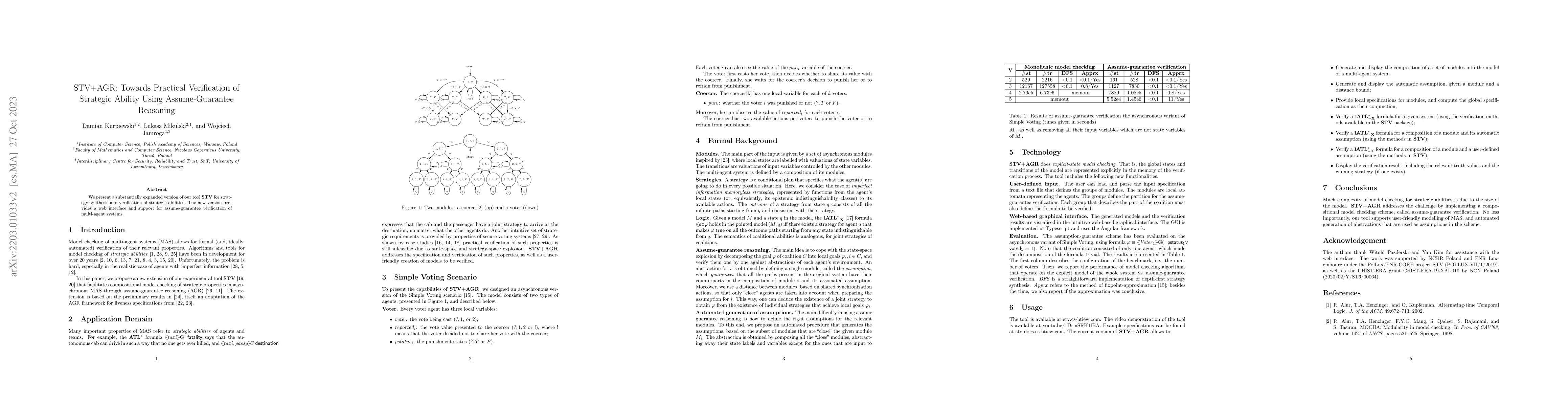 Thumbnail for STV+AGR: Towards Practical Verification of Strategic Ability Using
  Assume-Guarantee Reasoning