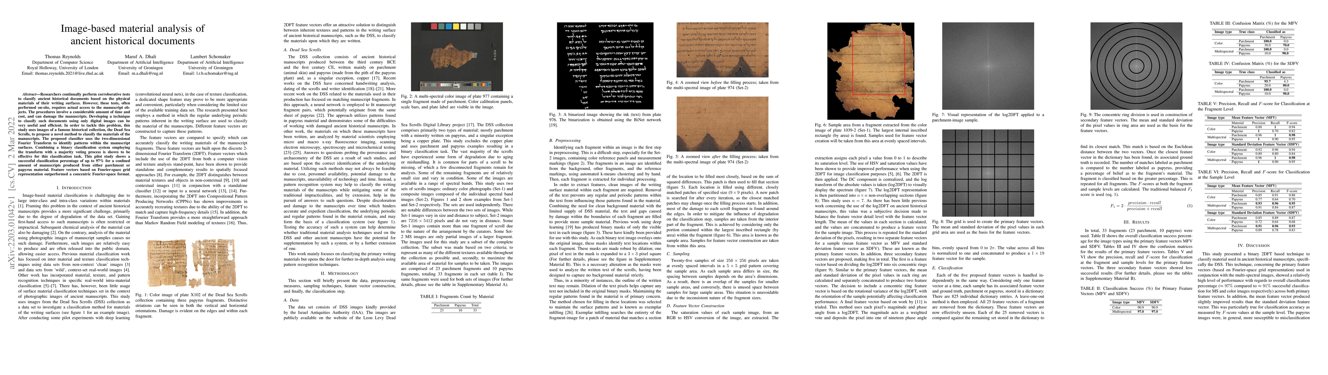 Thumbnail for Image-based material analysis of ancient historical documents