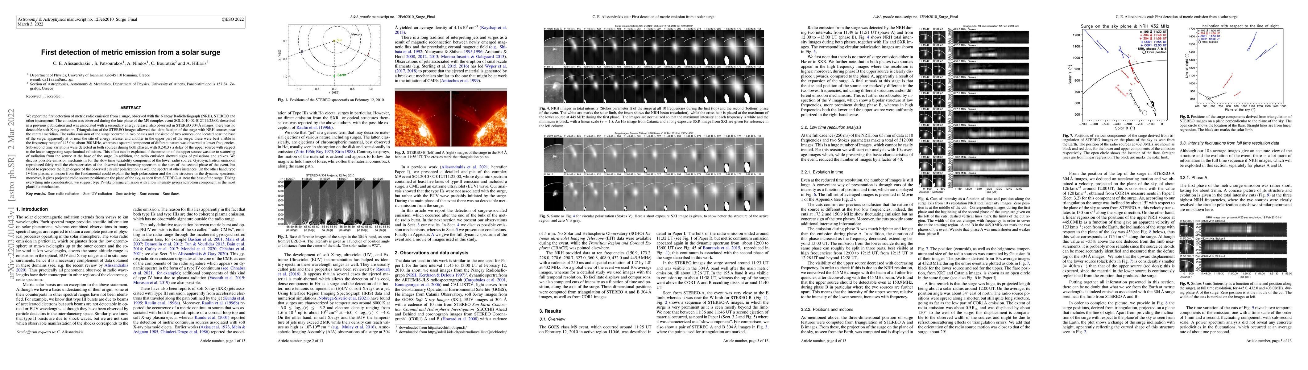 Thumbnail for First detection of metric emission from a solar surge