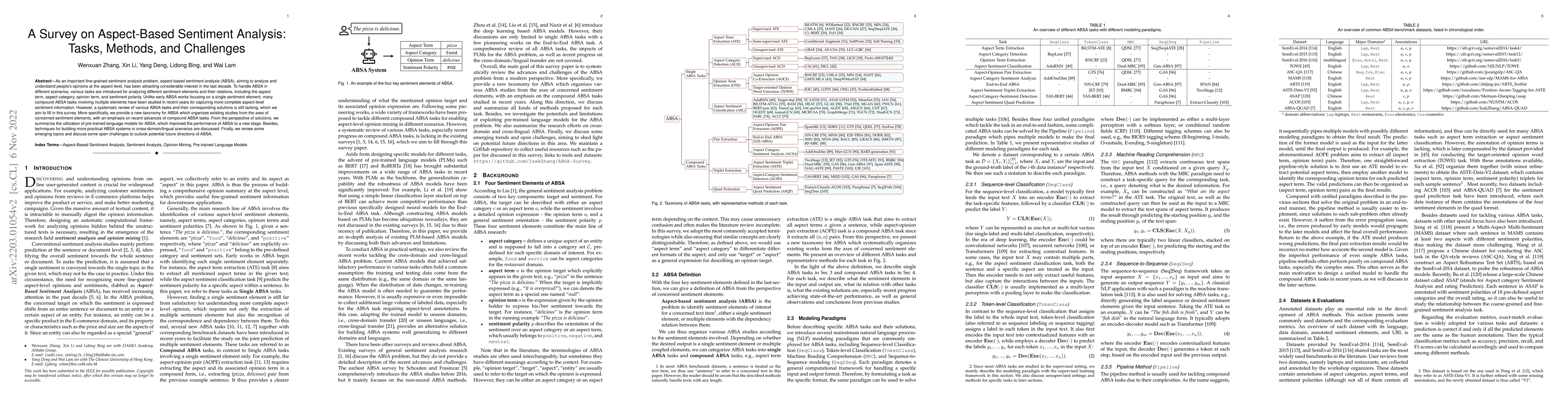 Thumbnail for A Survey on Aspect-Based Sentiment Analysis: Tasks, Methods, and
  Challenges