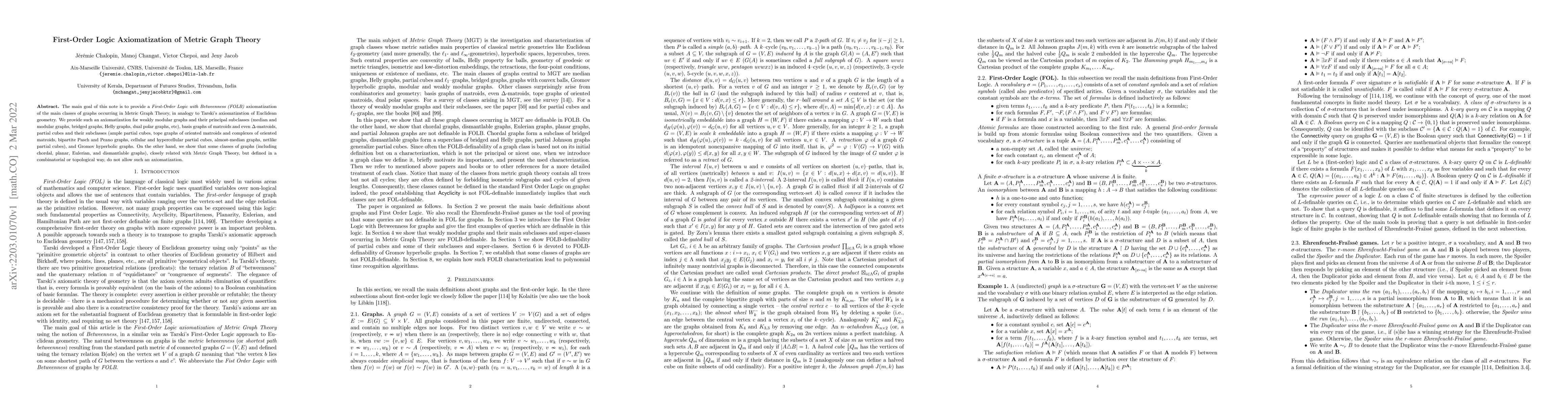 Thumbnail for First-order logic axiomatization of metric graph theory