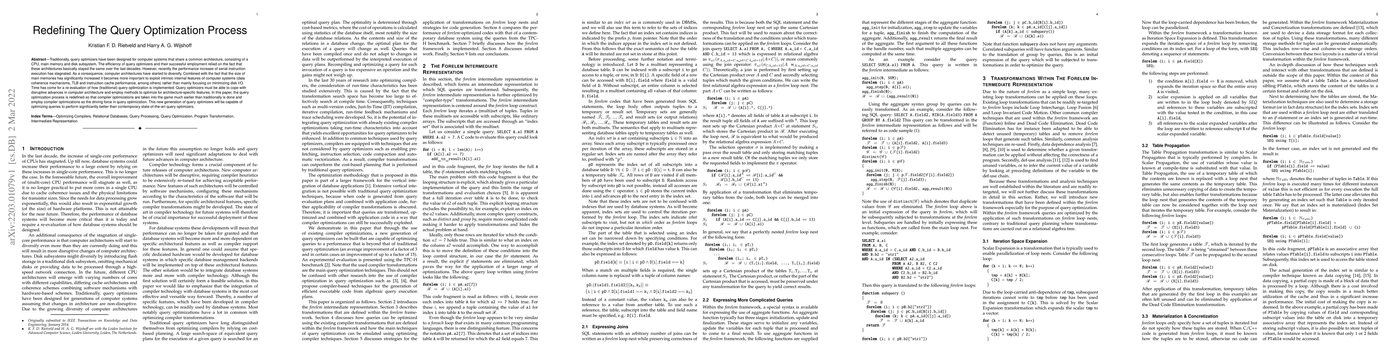 Thumbnail for Redefining The Query Optimization Process