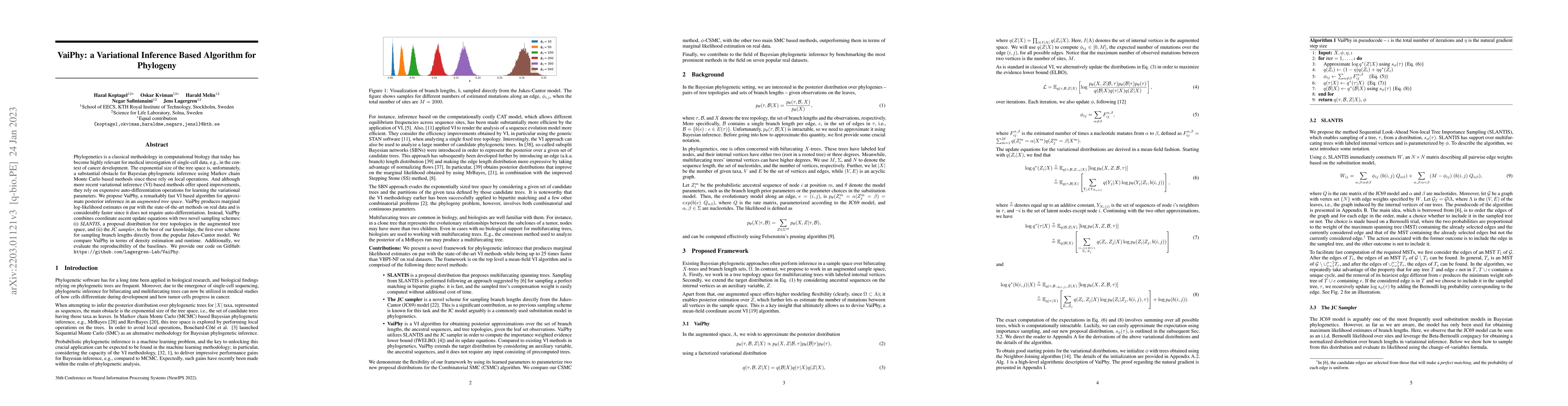 Thumbnail for VaiPhy: a Variational Inference Based Algorithm for Phylogeny