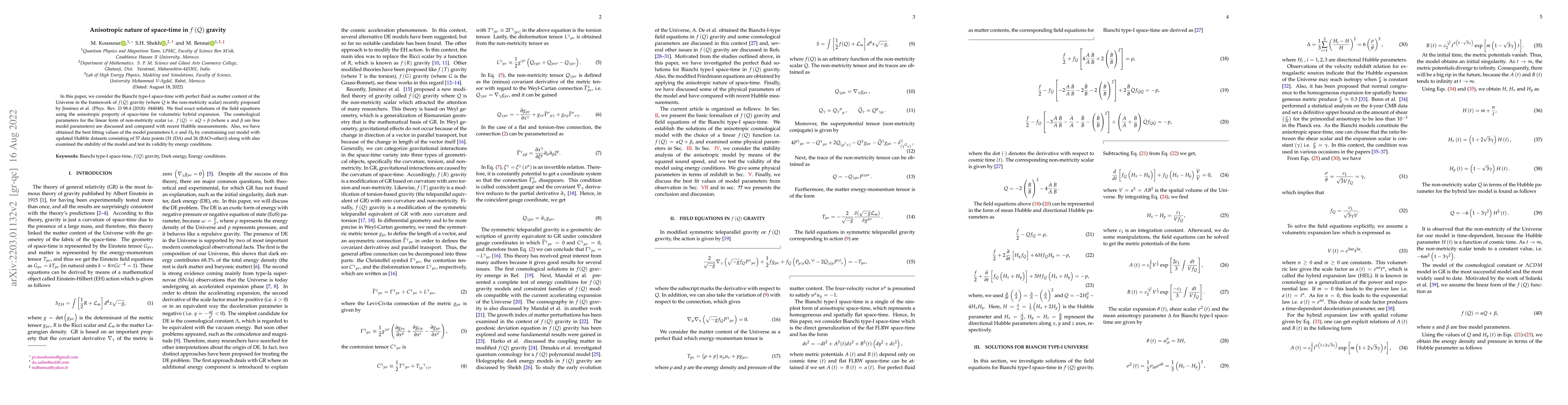 Thumbnail for Anisotropic nature of space-time in $f(Q)$ gravity