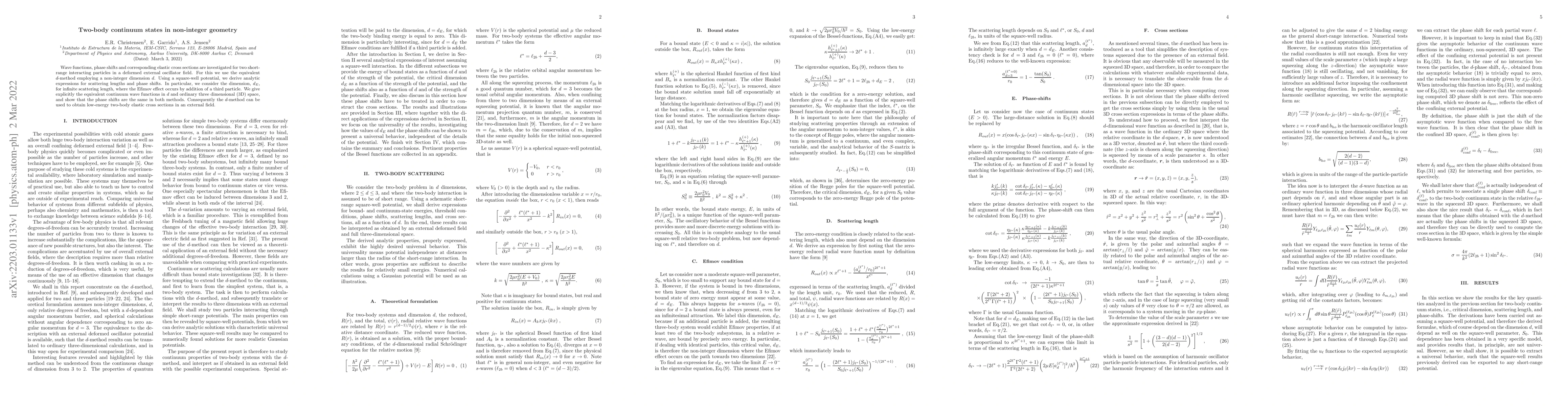 Thumbnail for Two-body continuum states in non-integer geometry