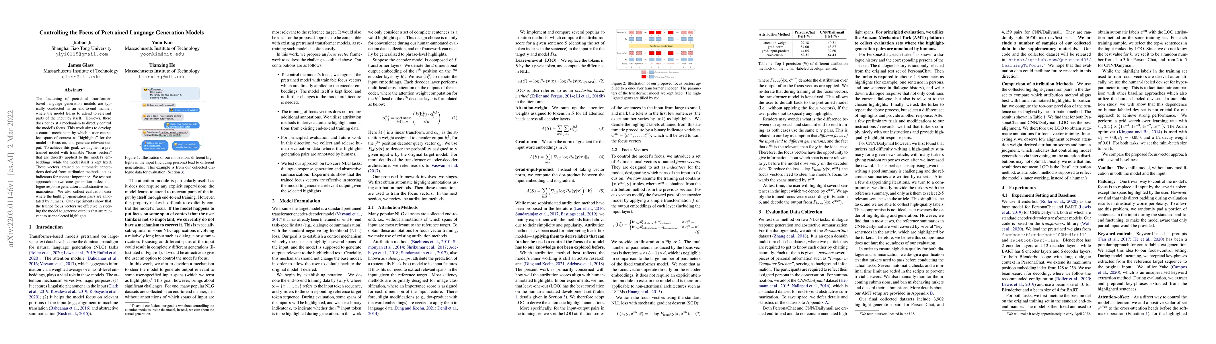 Thumbnail for Controlling the Focus of Pretrained Language Generation Models