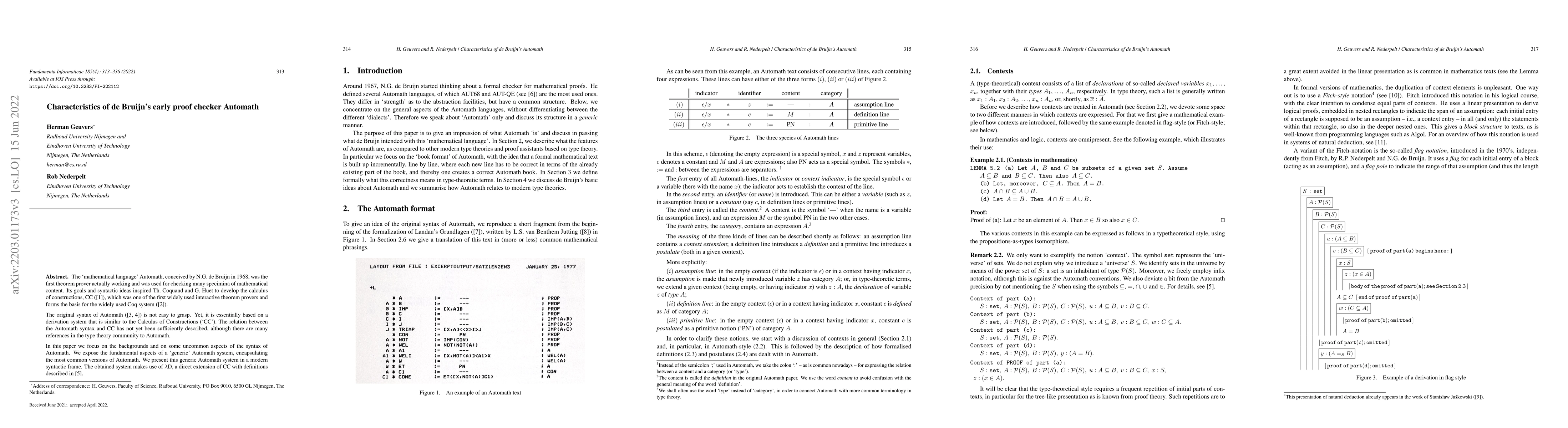 Thumbnail for Characteristics of de Bruijn's early proof checker Automath
